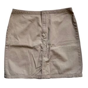J. Crew Taupe Khaki Front Zipper Mini Casual Short 100% Cotton Skirt EUC 8